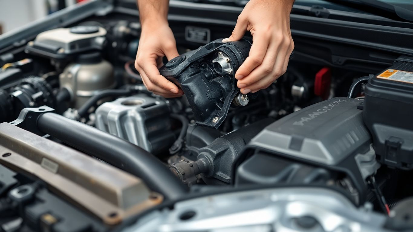 Chrysler car parts being dismantled for reuse.