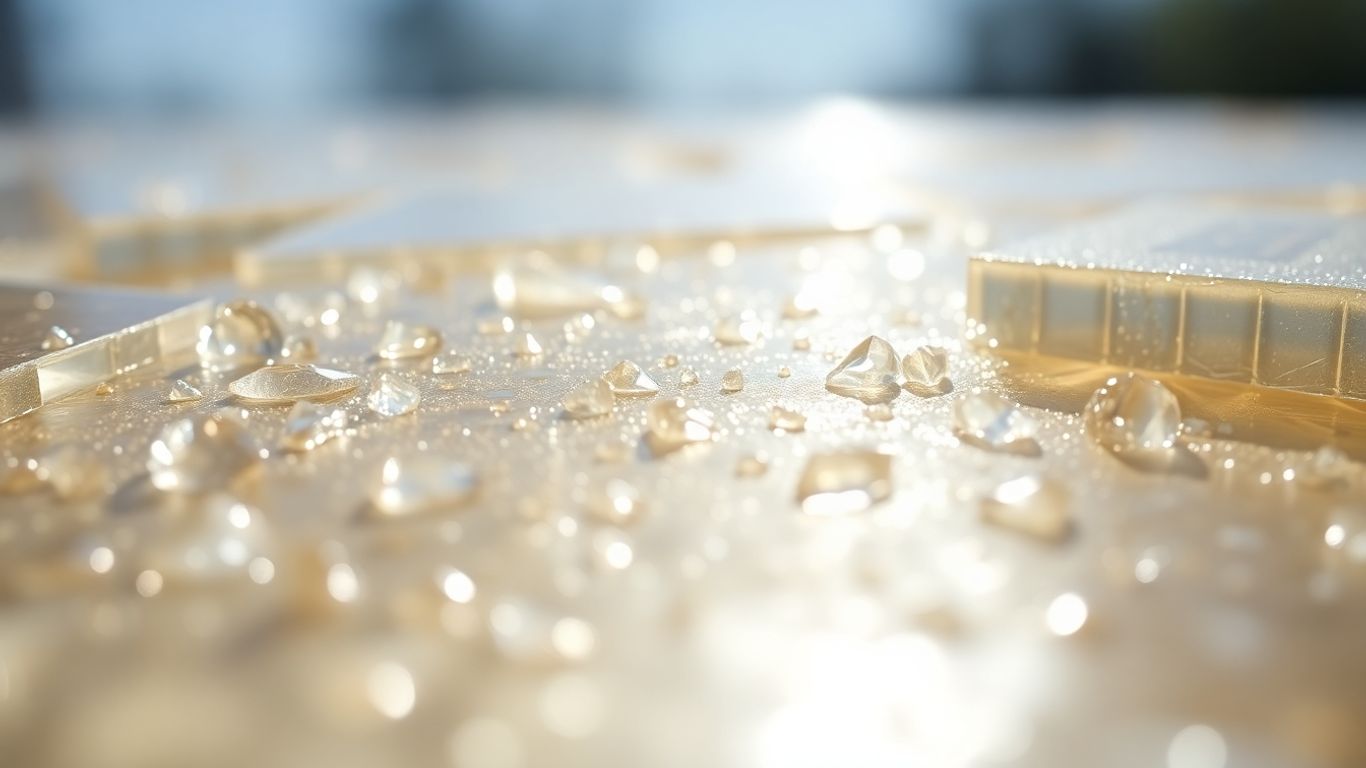 Structure cristalline du silicium sous la lumière solaire.