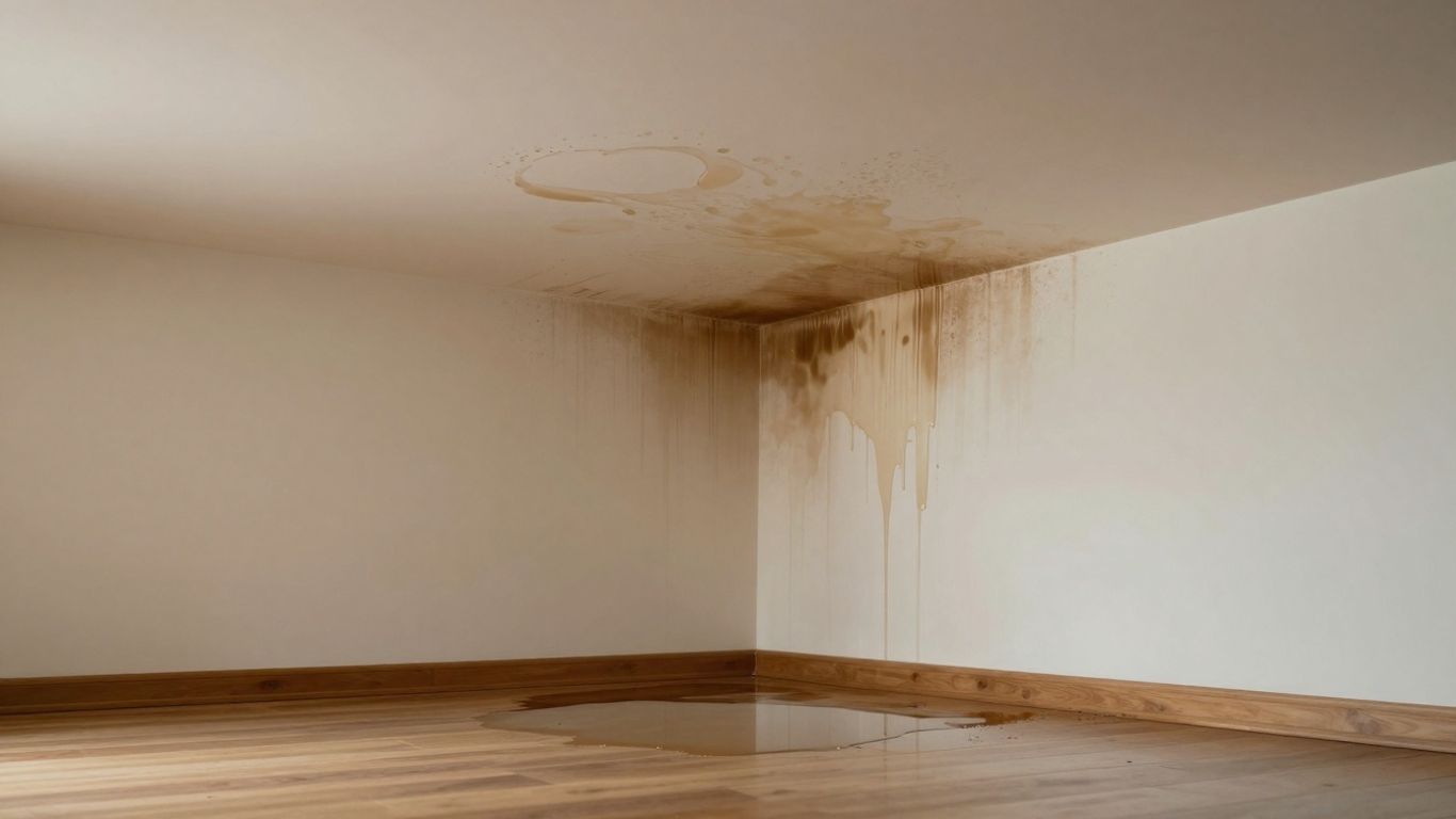 Daños por agua en el interior de una casa.