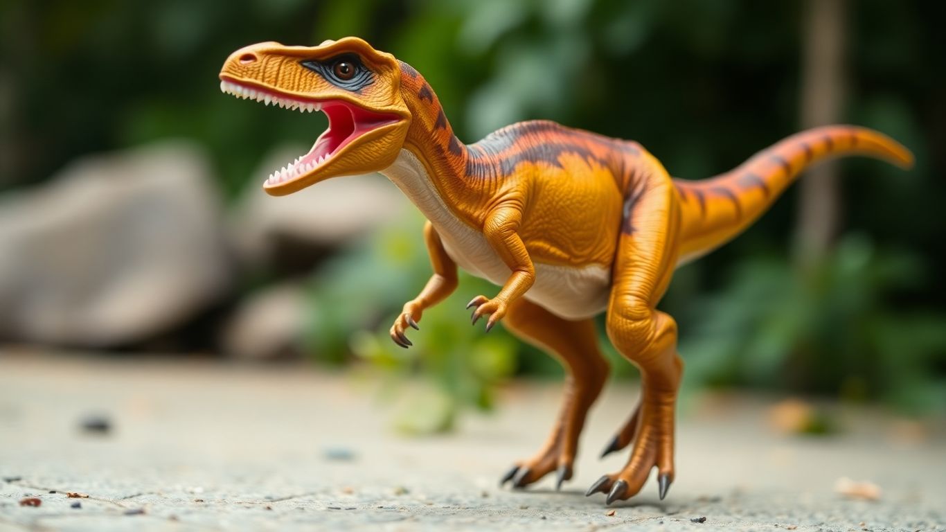 Electric remote control velociraptor toy in action