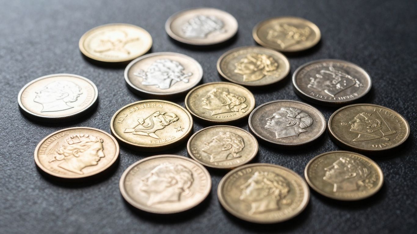 Collection of valuable coins for sale.