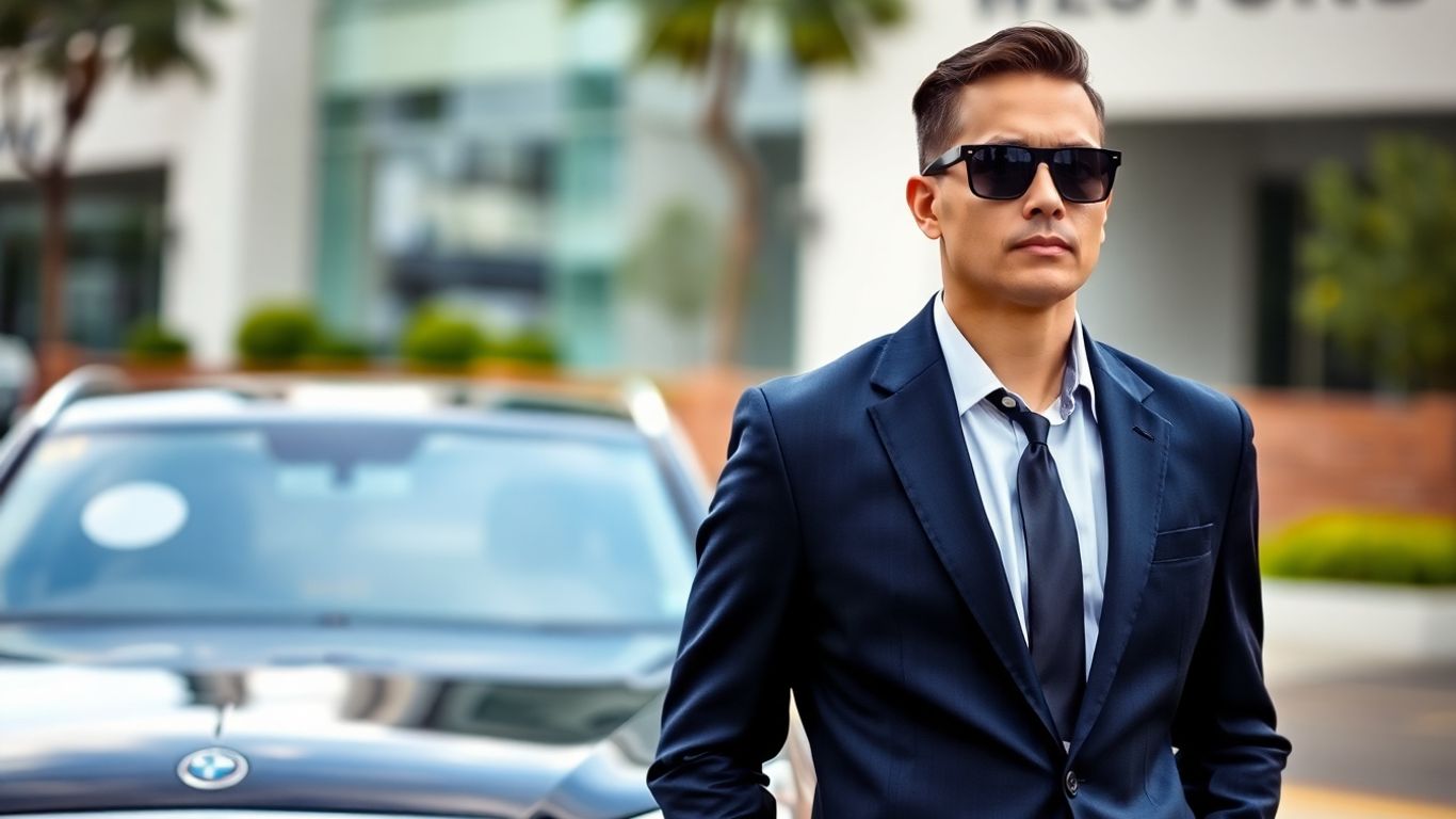 Professional bodyguard protecting executive in Indonesia.