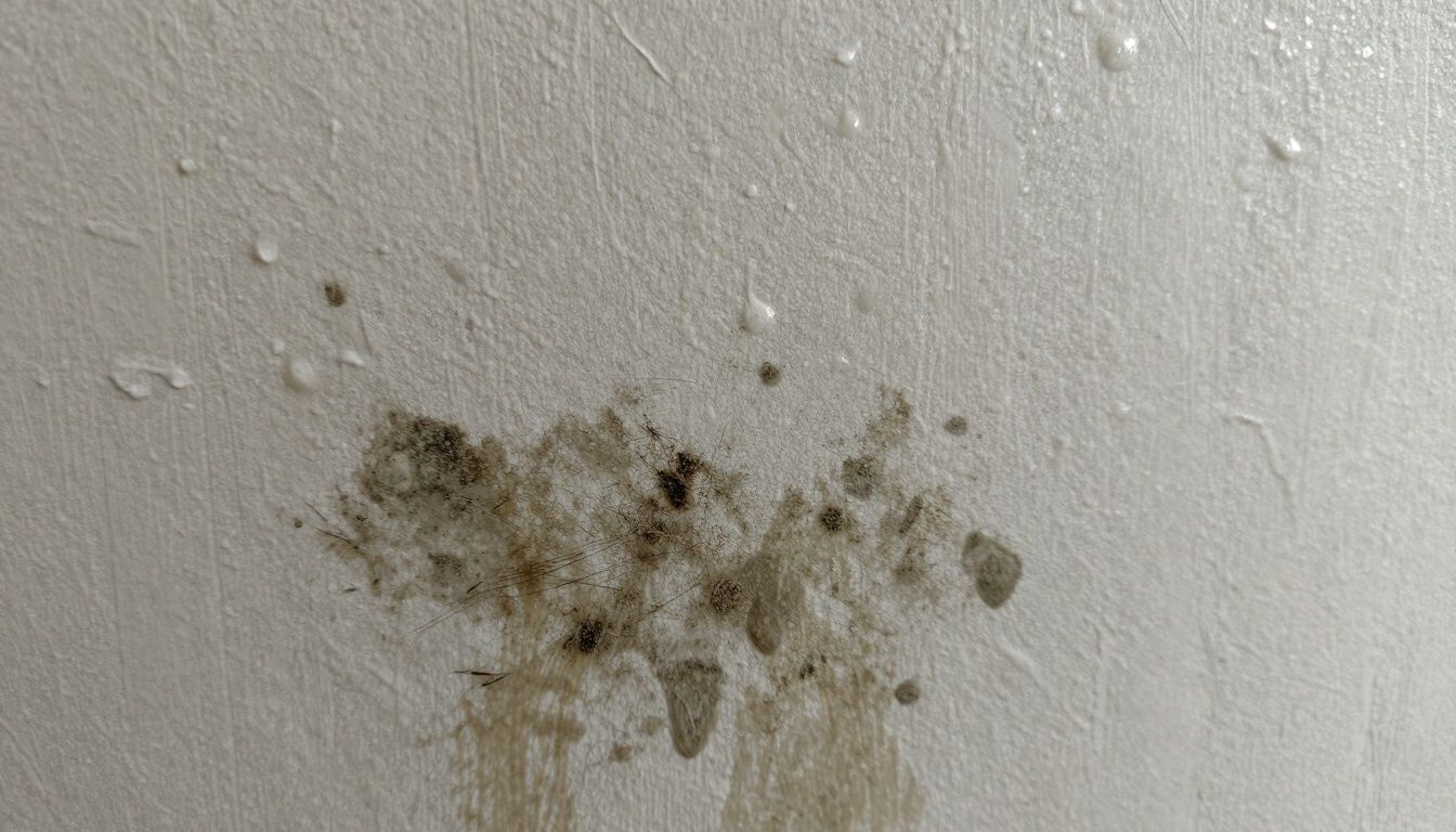 Wall with mold and water stains due to excess humidity.
