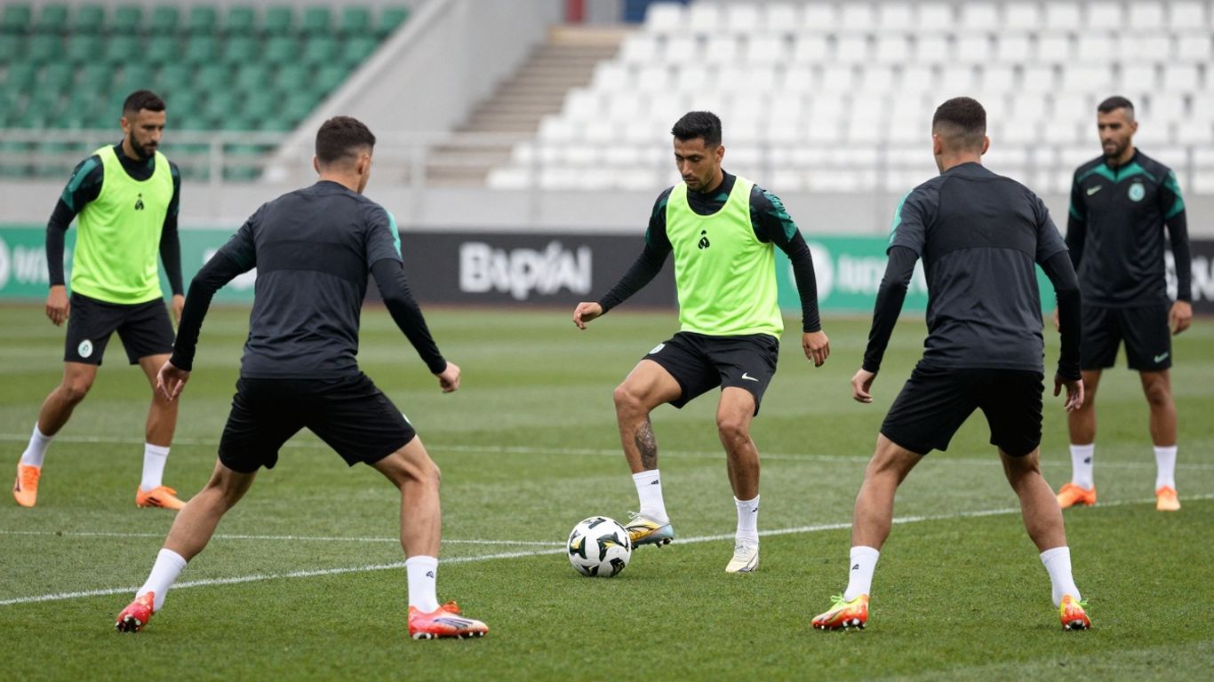 تدريبات المنتخب الجزائري استعدادا لكأس أمم إفريقيا