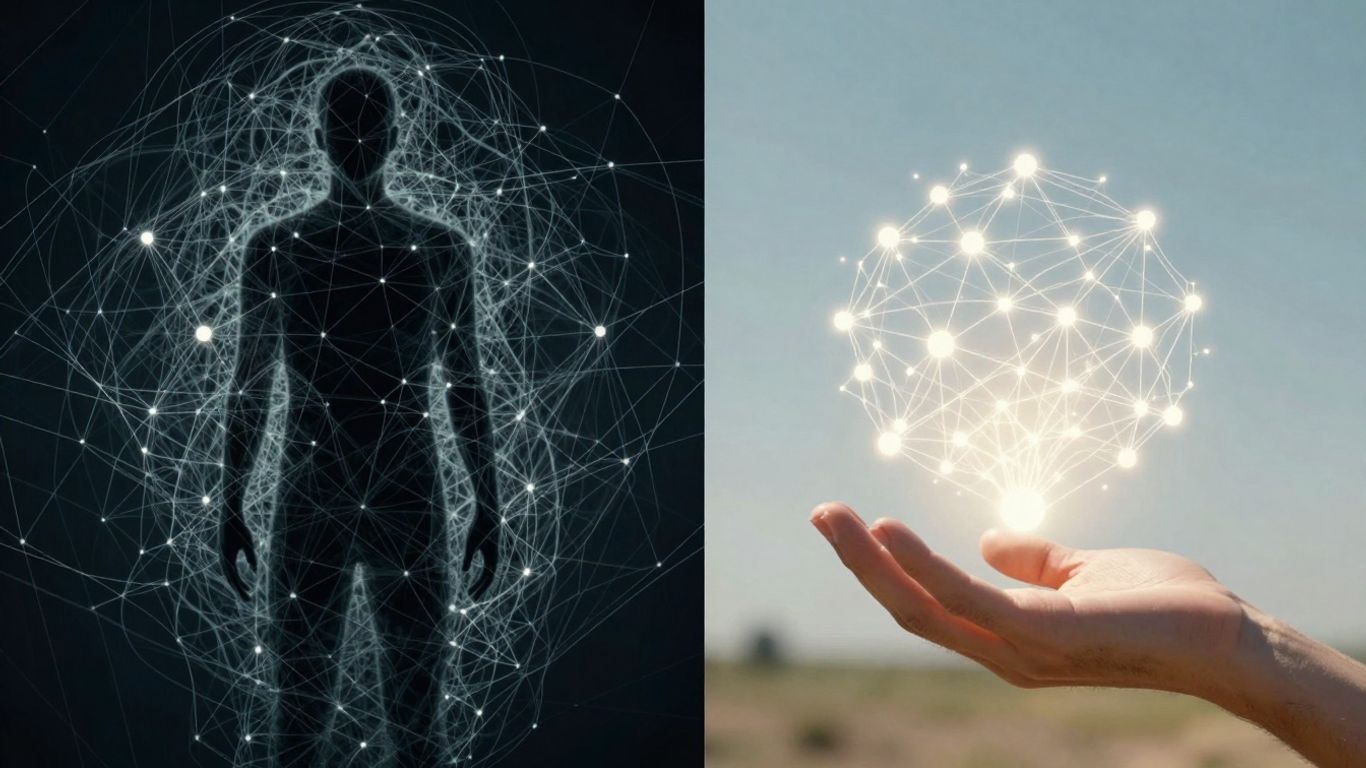 Technology's dual impact: overwhelming vs. human-centric future.