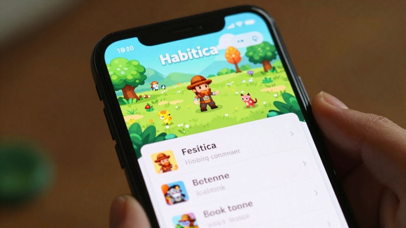Habitica app interface on a smartphone screen.