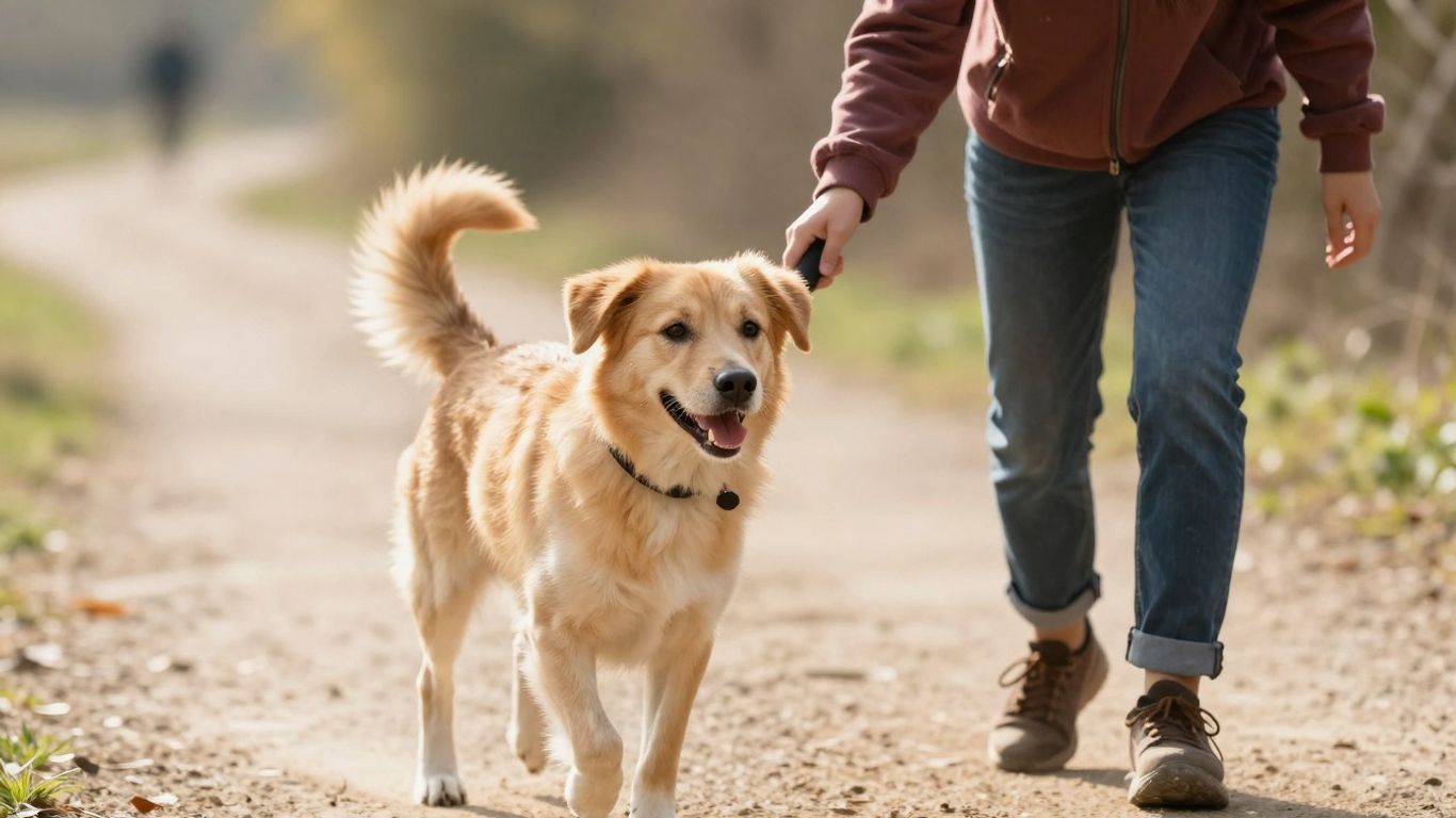 Dog and owner enjoying an outdoor activity together.
