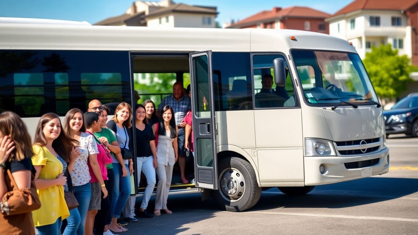 Minibus ready for group travel near Slough.