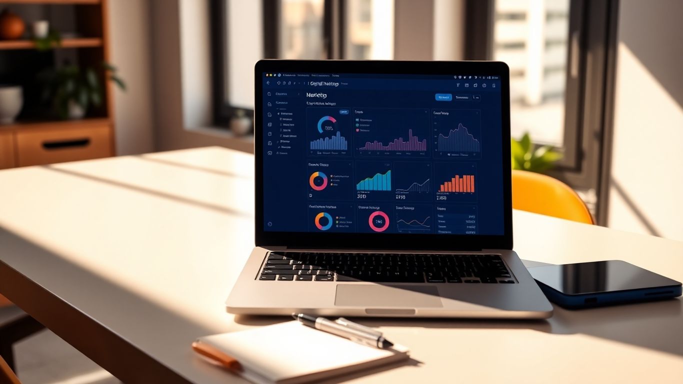 شخص يعمل على الكمبيوتر في مكتب حديث