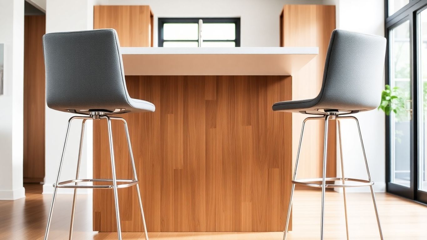 Stylish bar stools set of two in a kitchen.