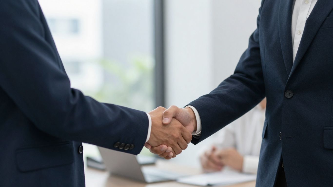 Handshake signifying partnership in Amazon advertising.