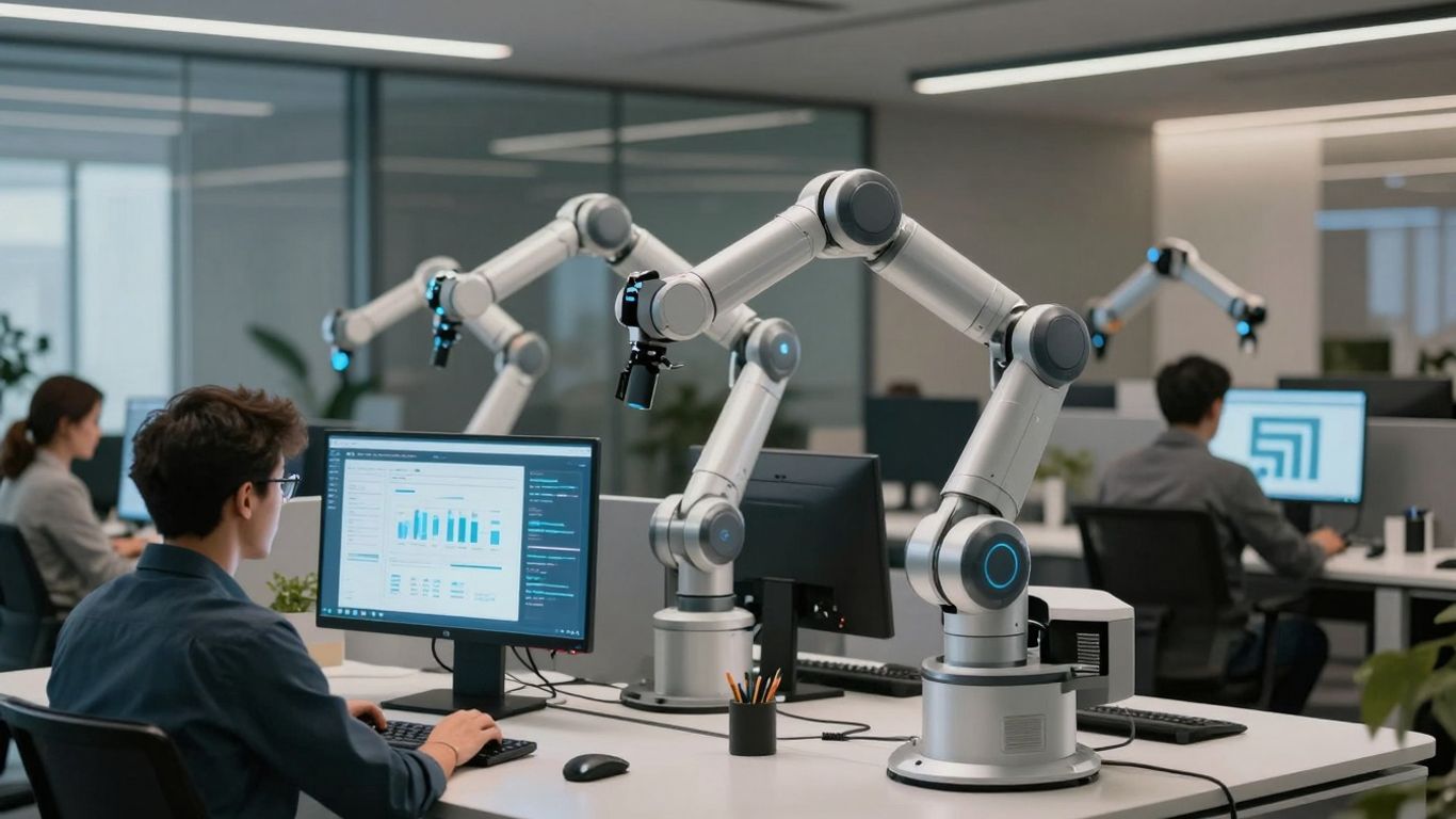 Automatizare digitală în companii, beneficii financiare și operaționale.