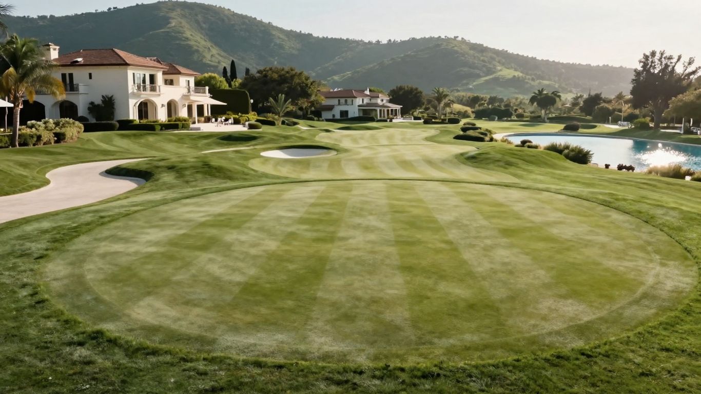 Luxury villa overlooking a manicured golf course in Phuket.