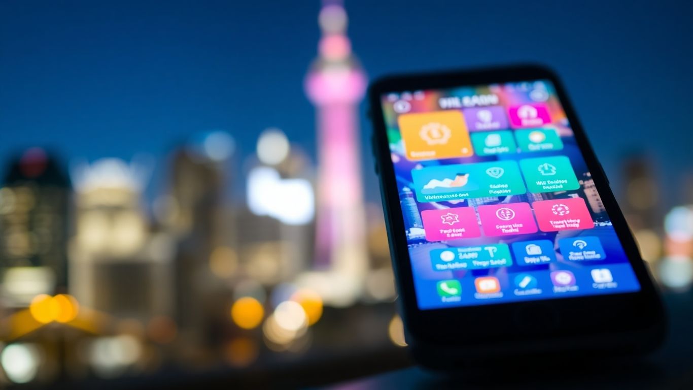 Smartphone displaying digital connectivity options.