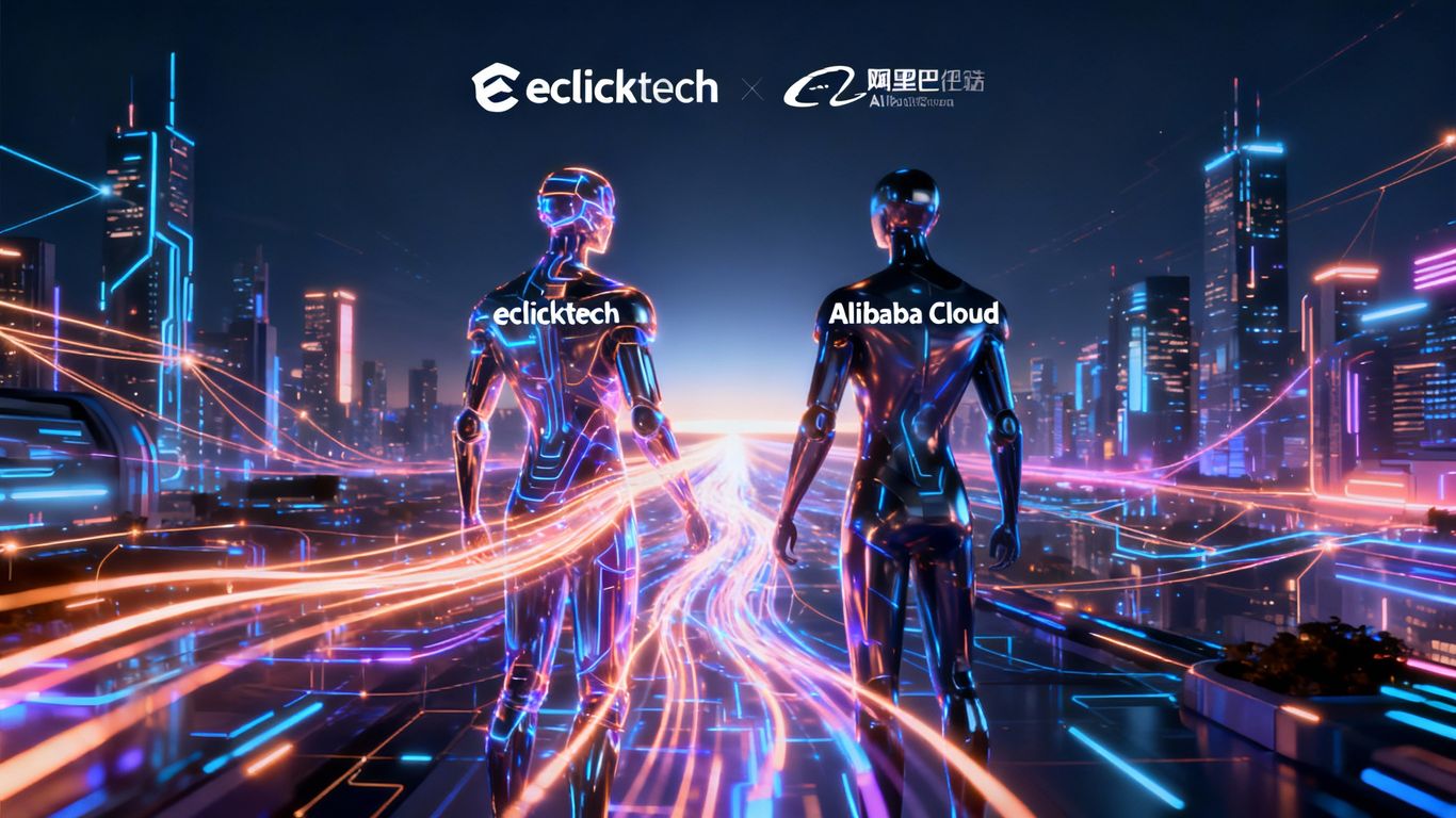 eclicktech and Alibaba Cloud partnership for AI marketing trends.