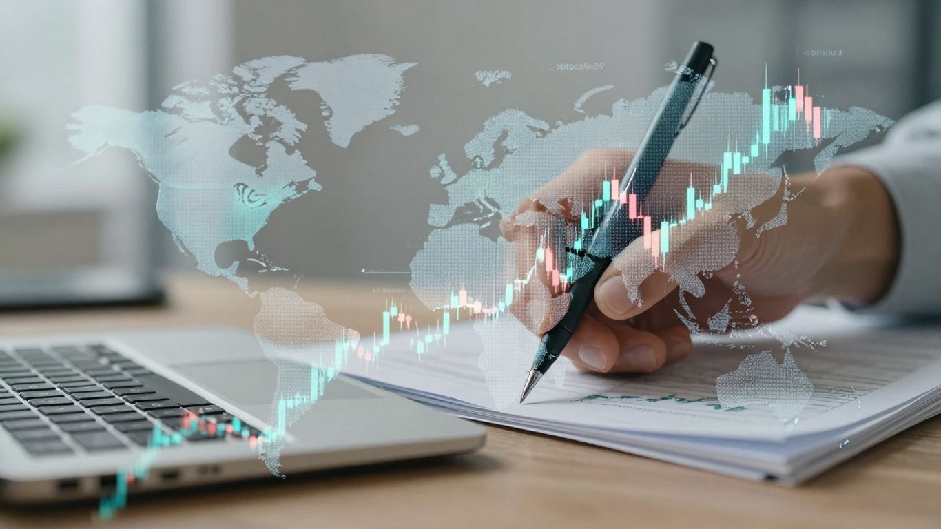 Financial market data and news visualization.