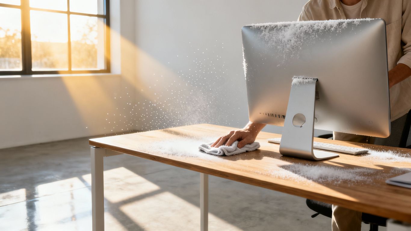 Čistá kancelária po rekonštrukcii bez stavebného prachu.