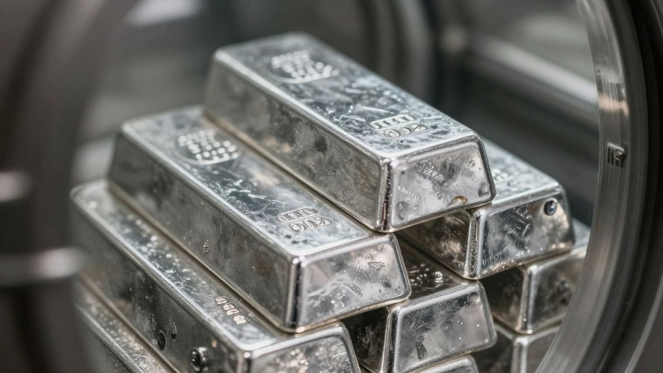 保險箱裡閃閃發光的銀錠。