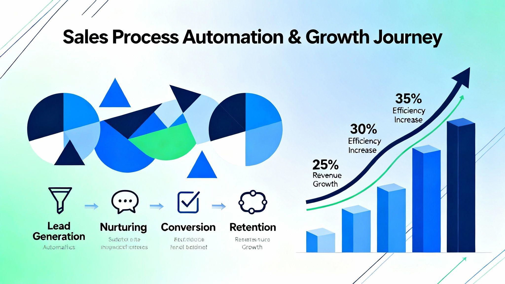 Abstract chart showing sales process automation and growth