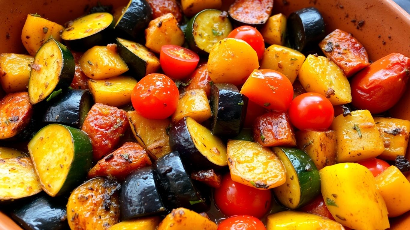 Rustic baked Greek vegetable dish, Briam