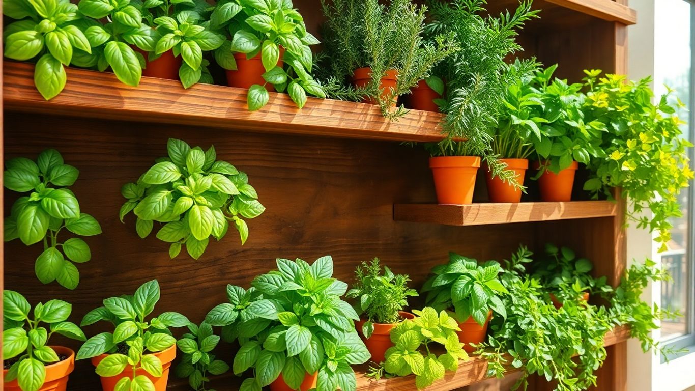 DIY Kräuterregal mit frischen Küchenkräutern