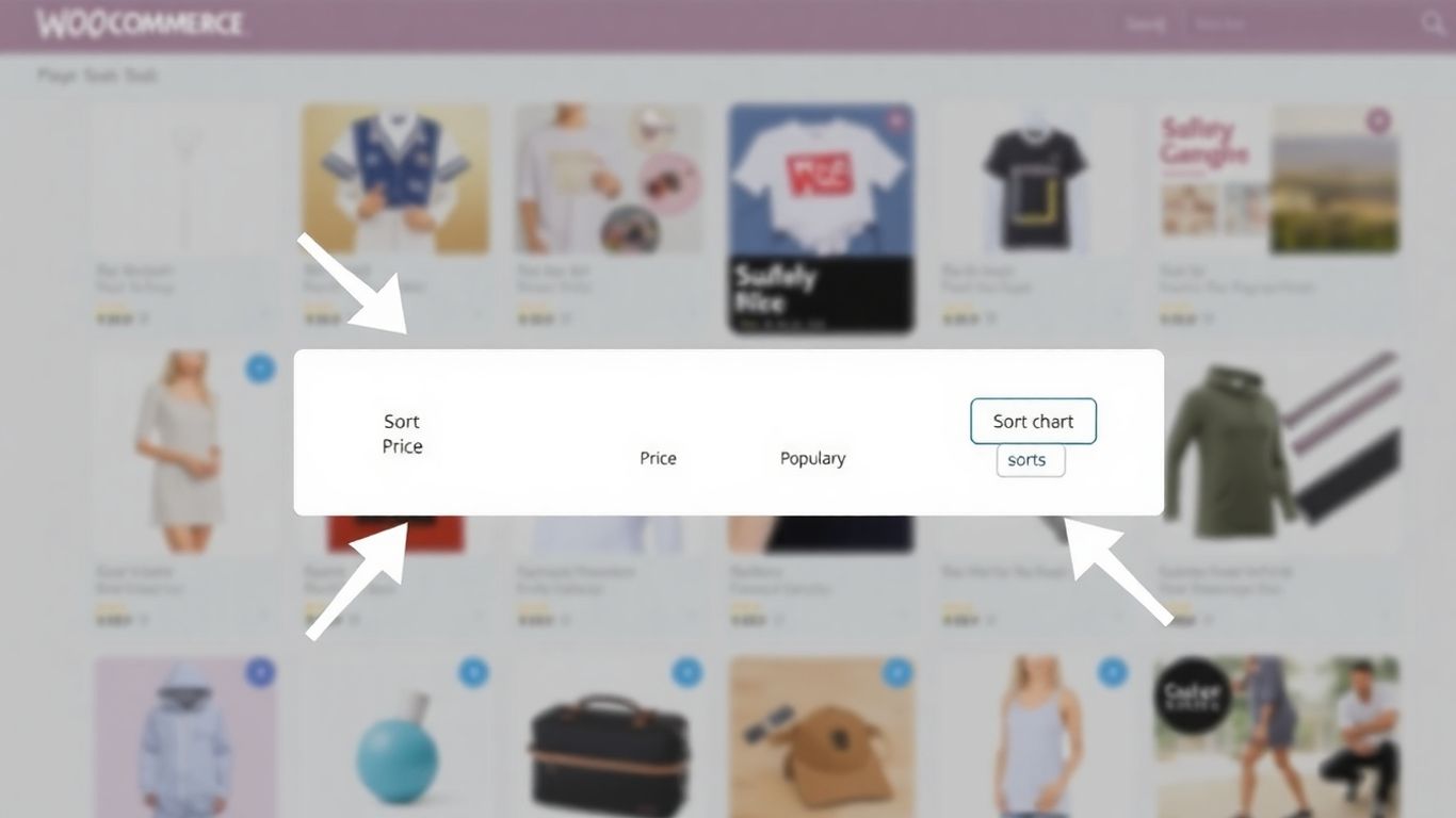 WooCommerce product sorting options displayed visually.