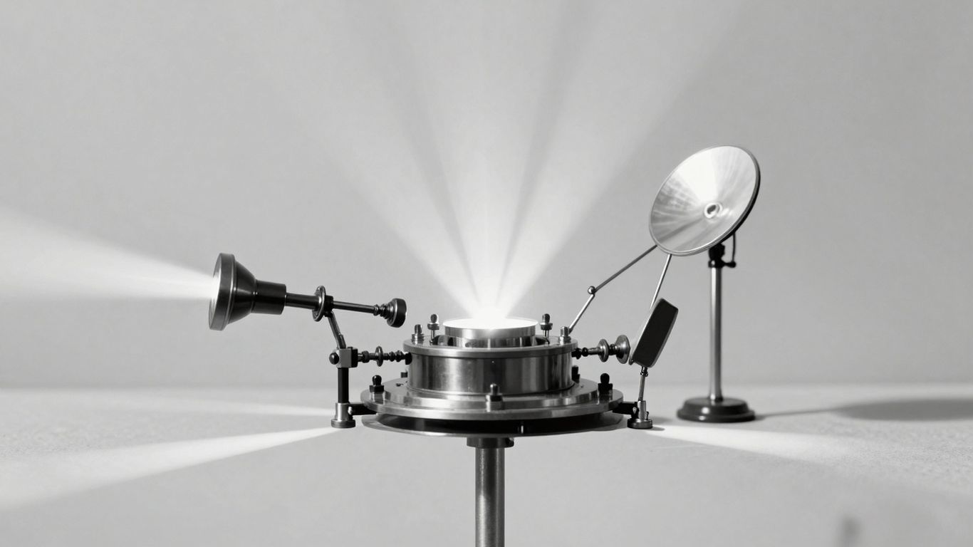 Expérience solaire historique avec miroirs et lentilles.