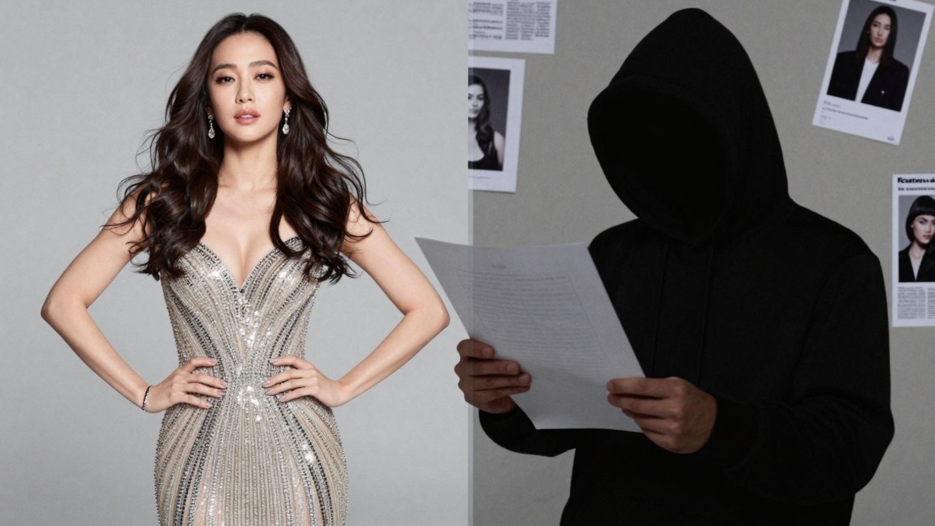 Cineva manipulează documente despre o celebritate.