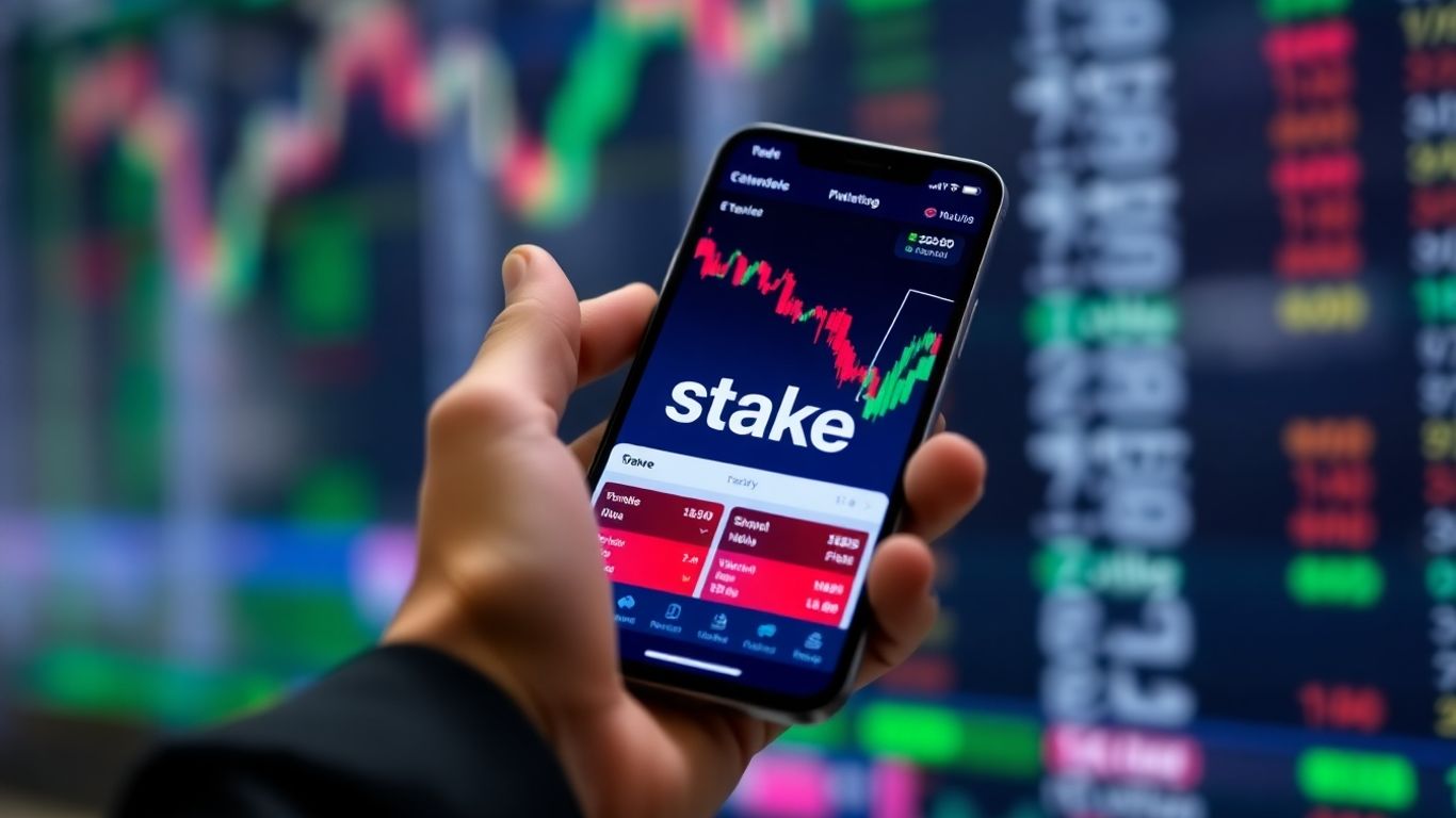 Stake stock trading platform on a smartphone.