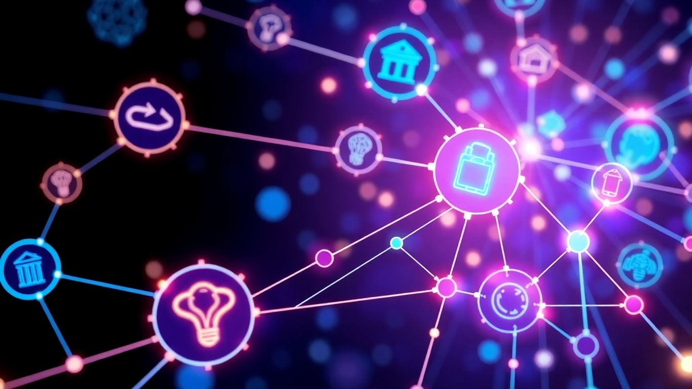 Google AI tools infographic with interconnected nodes.