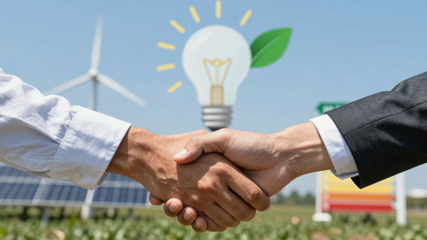 Business People Shaking Hands Over An Energy Deal.