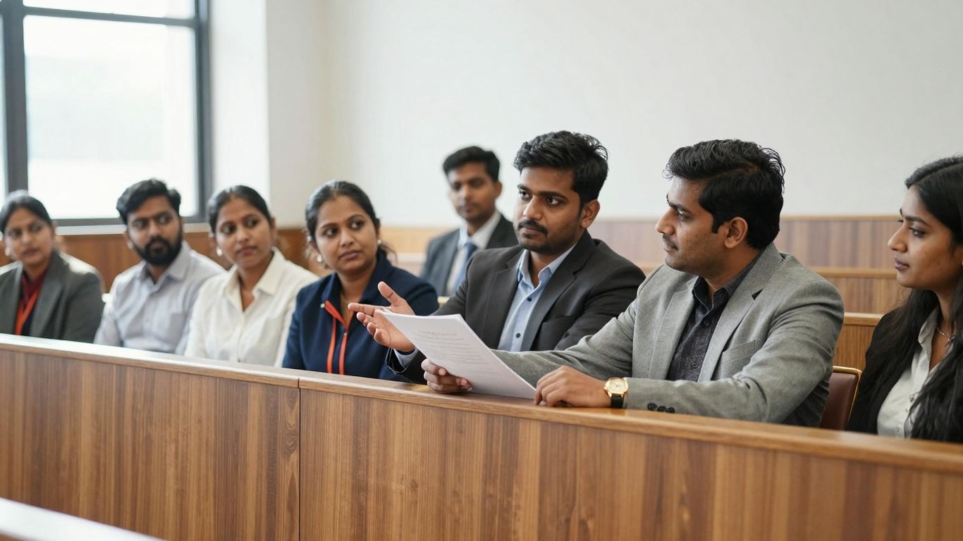 Grup de oameni discutând un proiect de lege.