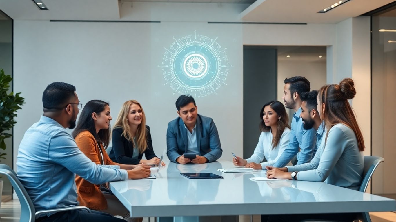 AI video solution collaboration in modern office