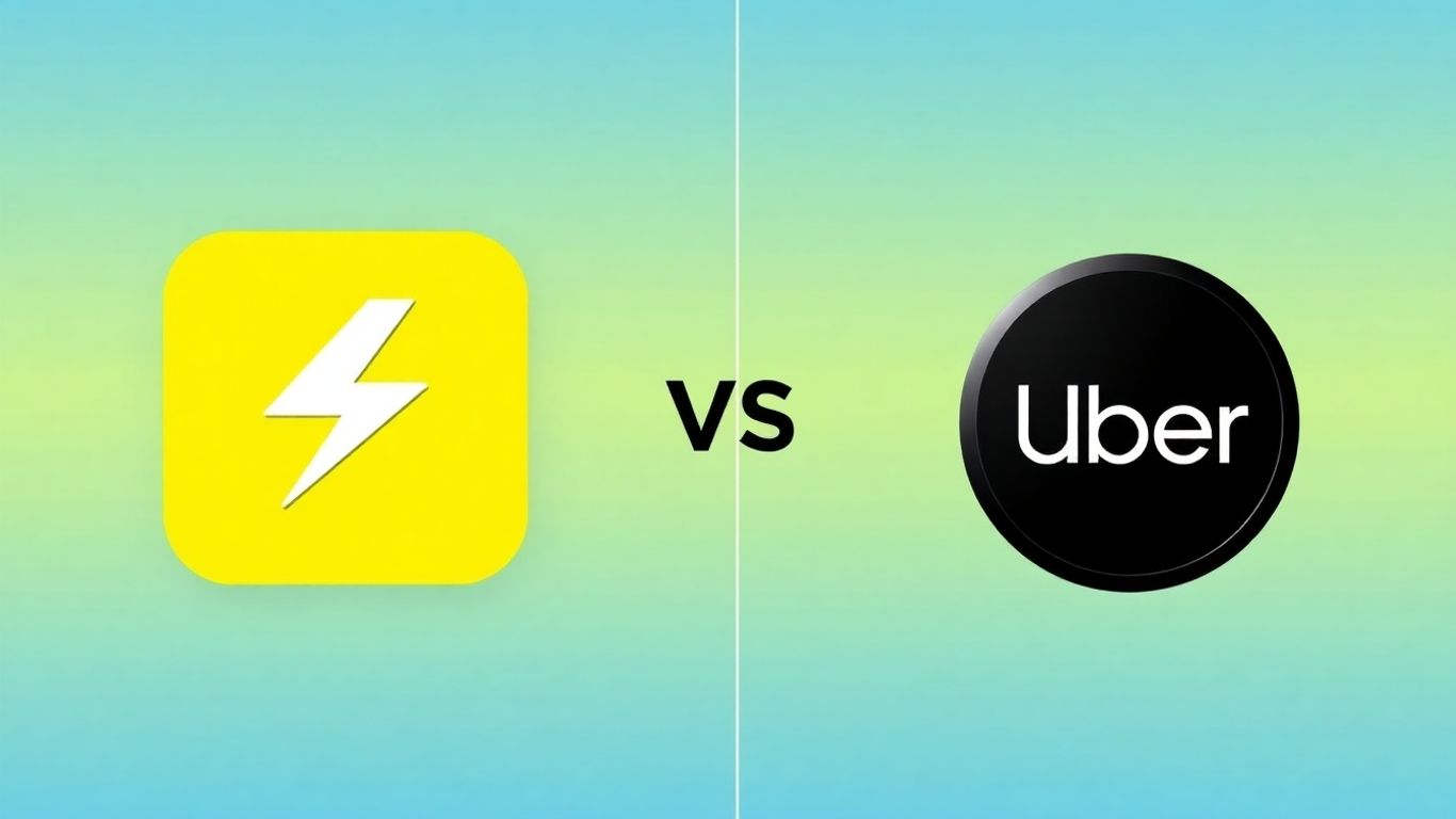 Ícones da Bolt e Uber lado a lado.