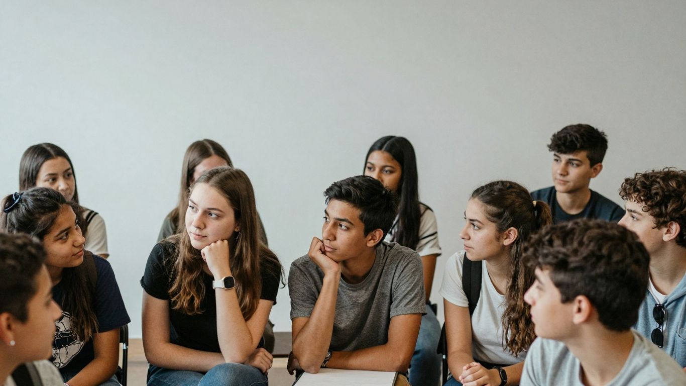 Autistic teens receiving support and guidance.