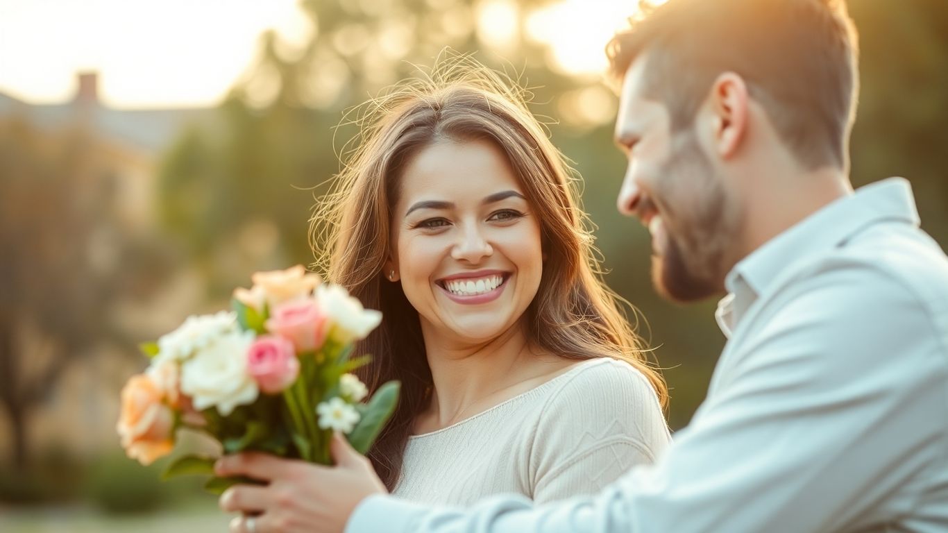 Glückliches Paar feiert den Nationalen Boyfriend Tag zusammen.