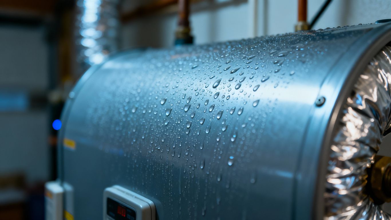 Water heater tank with insulation for cold weather.