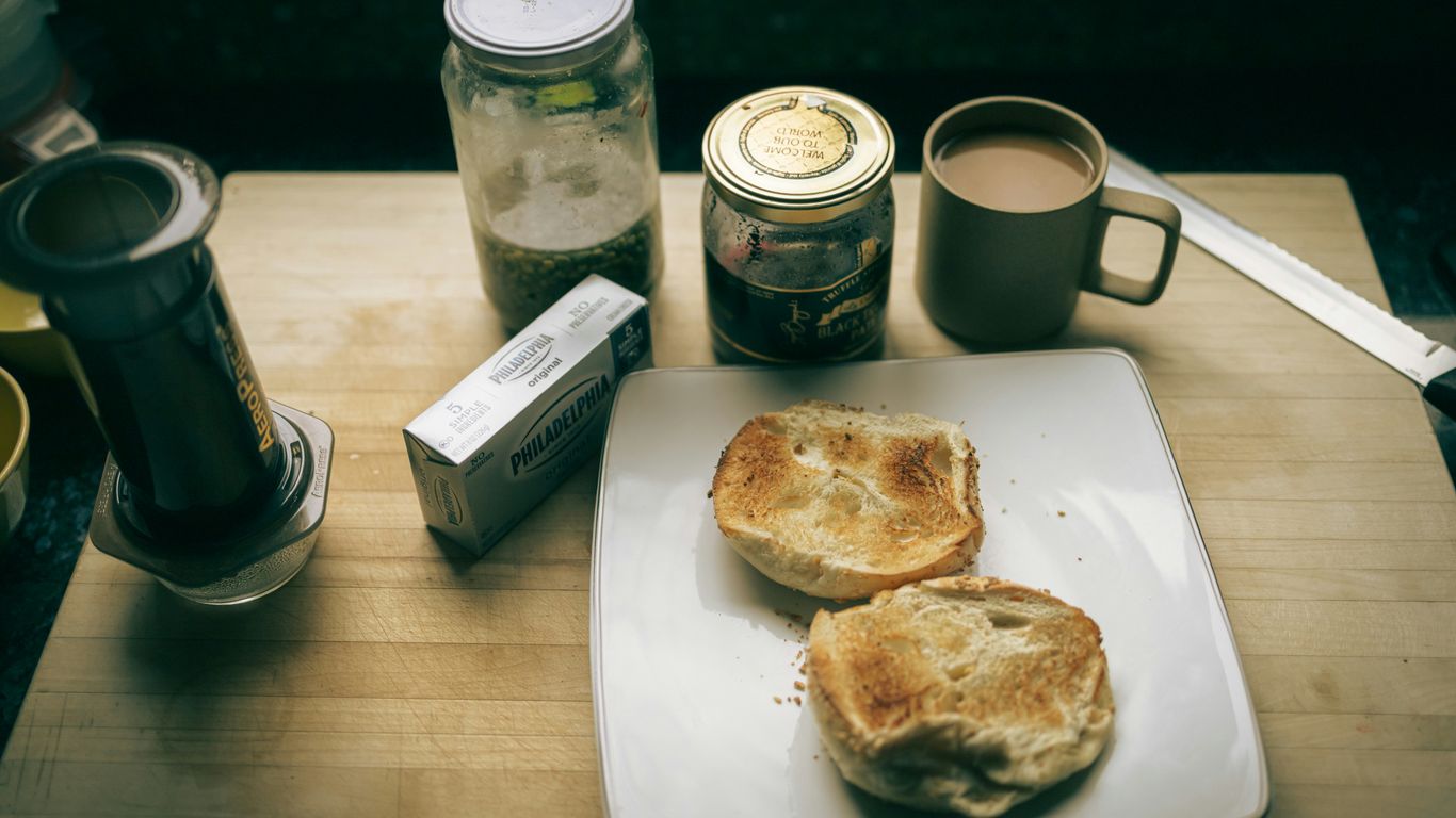 a white plate topped with two pieces of bread