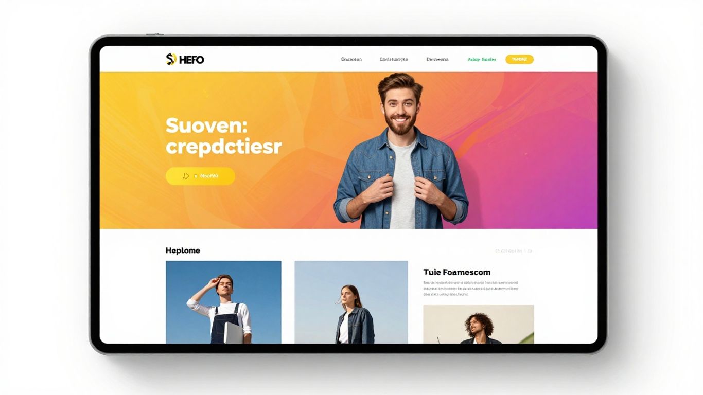 Wix website design with vibrant colors and dynamic imagery.