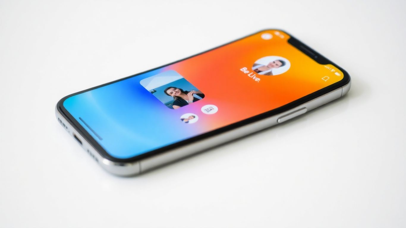 Be.Live iOS app interface on a smartphone screen.