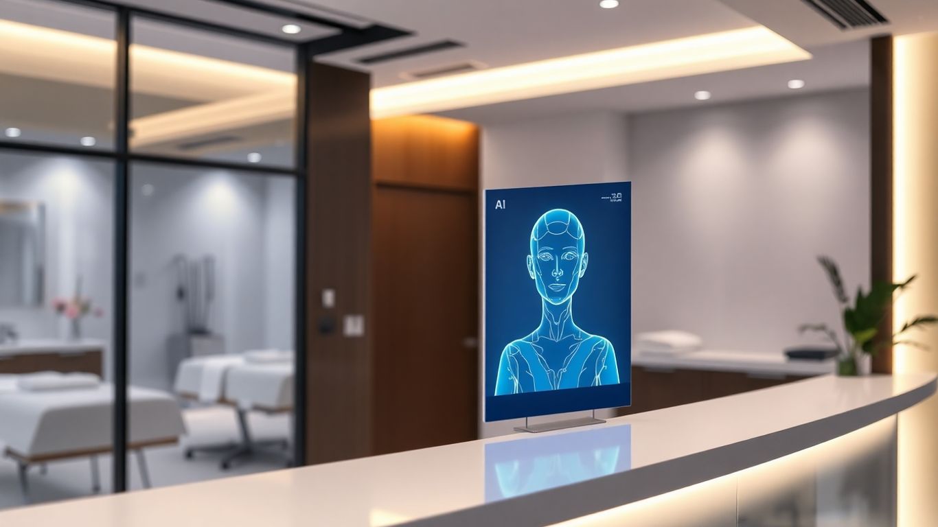 AI receptionist in a modern medical spa.