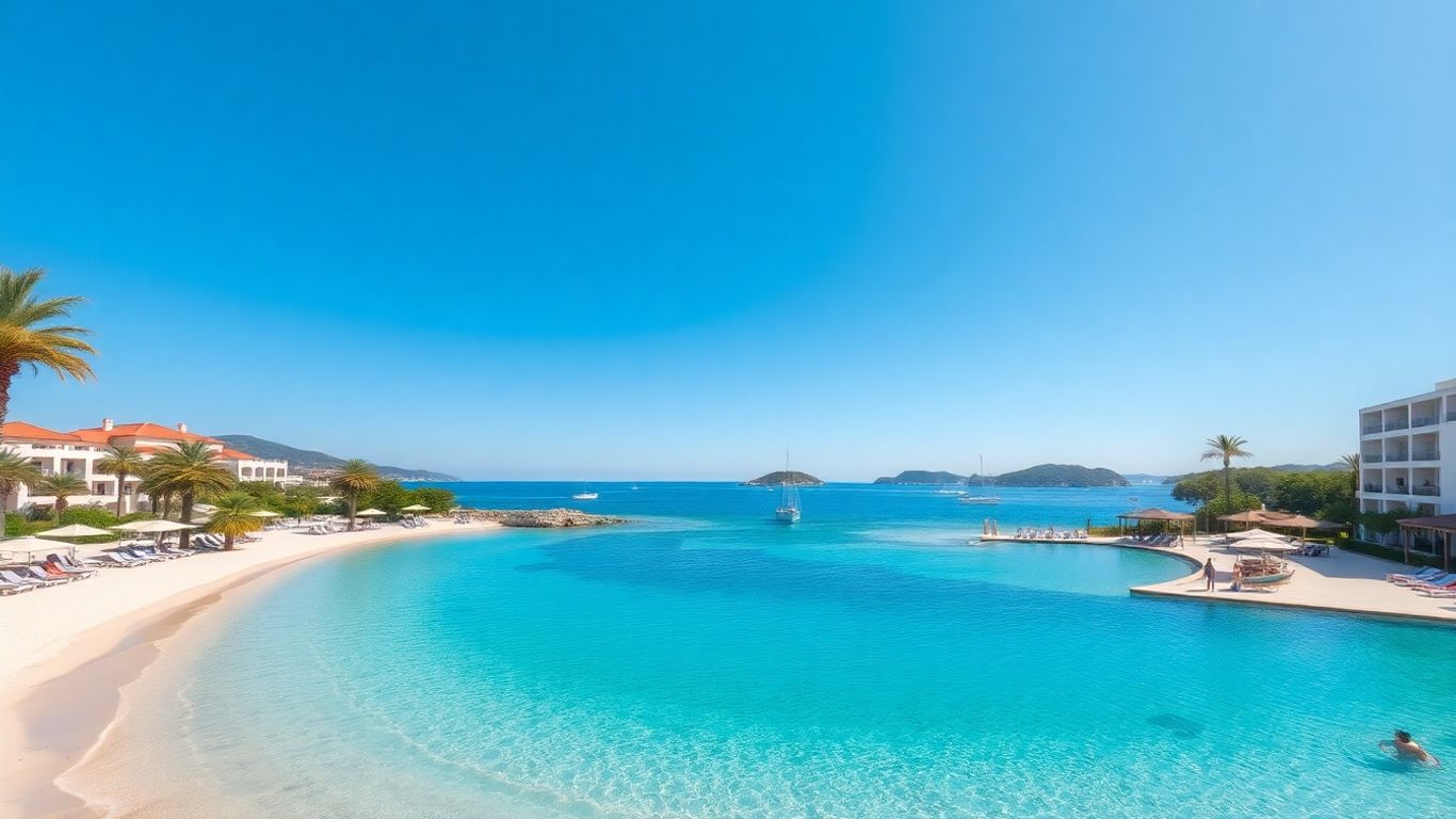 Luxurious Croatian seaside resort with beach and clear waters