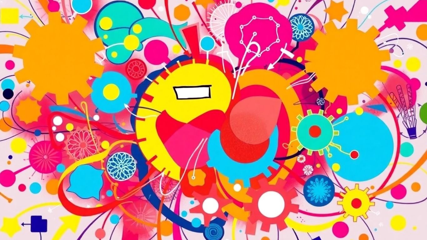 Abstract swirl of interconnected ideas and concepts.