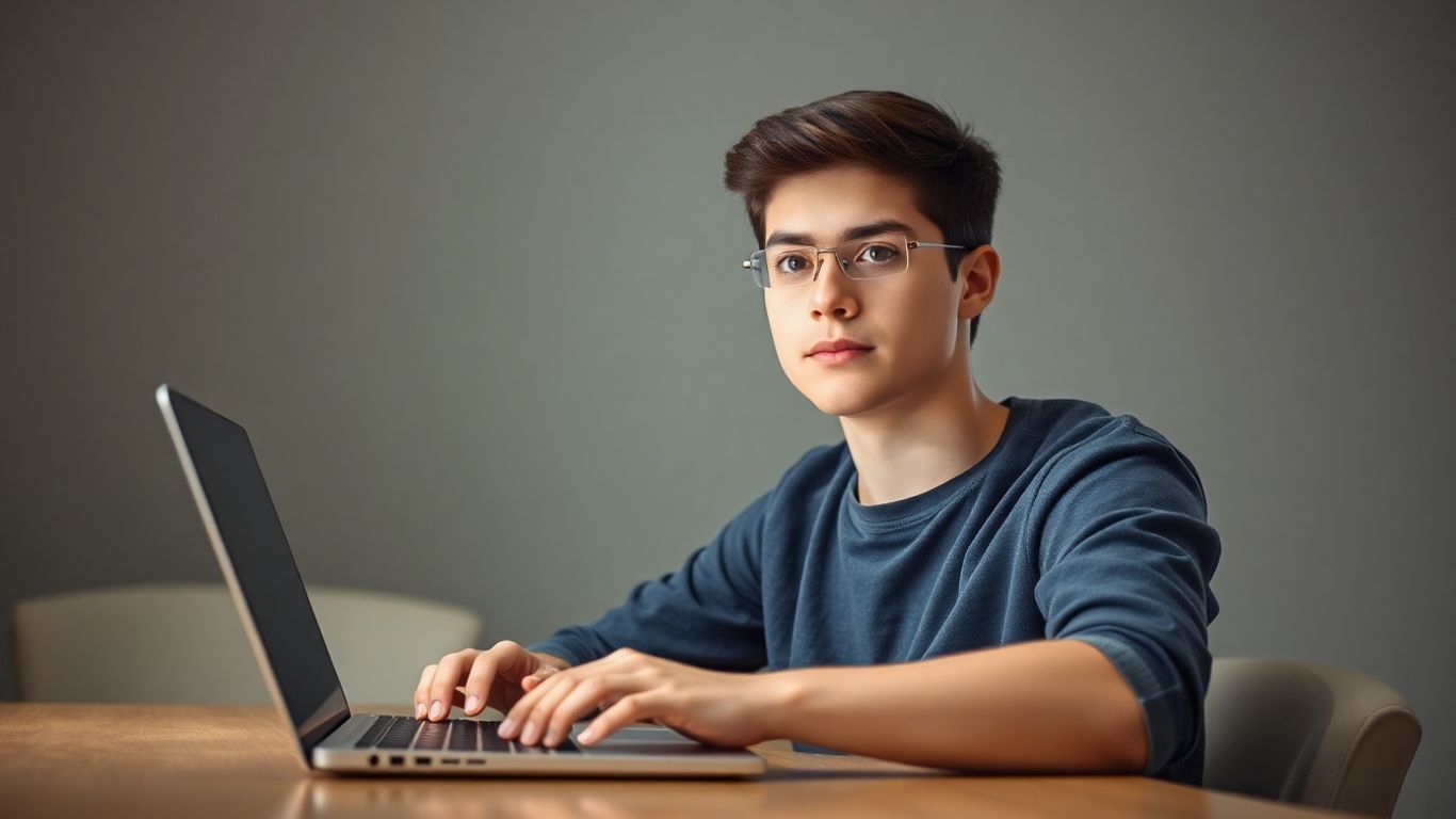 Person taking an online IELTS mock test on a laptop.