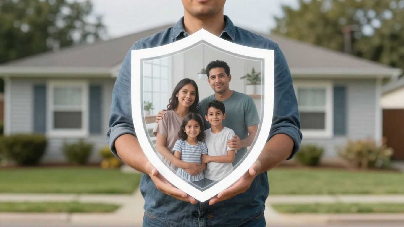 Familia protegida por seguro de responsabilidad civil del hogar.