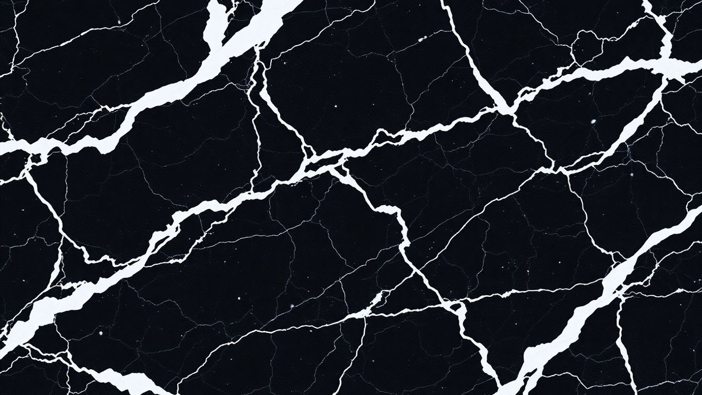 Black and white veined Nero Marquina marble slab