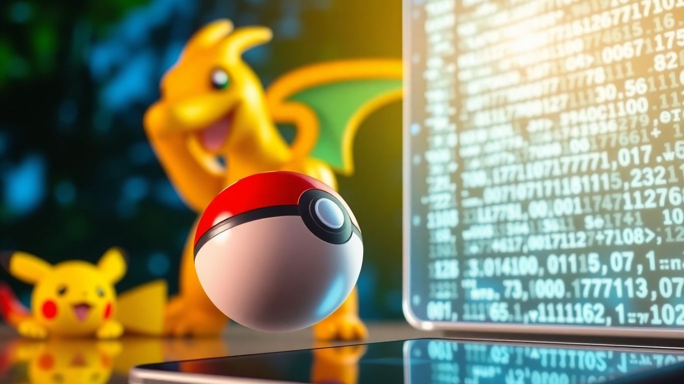 Récompenses Pokémon Go avec un code lumineux et des personnages.