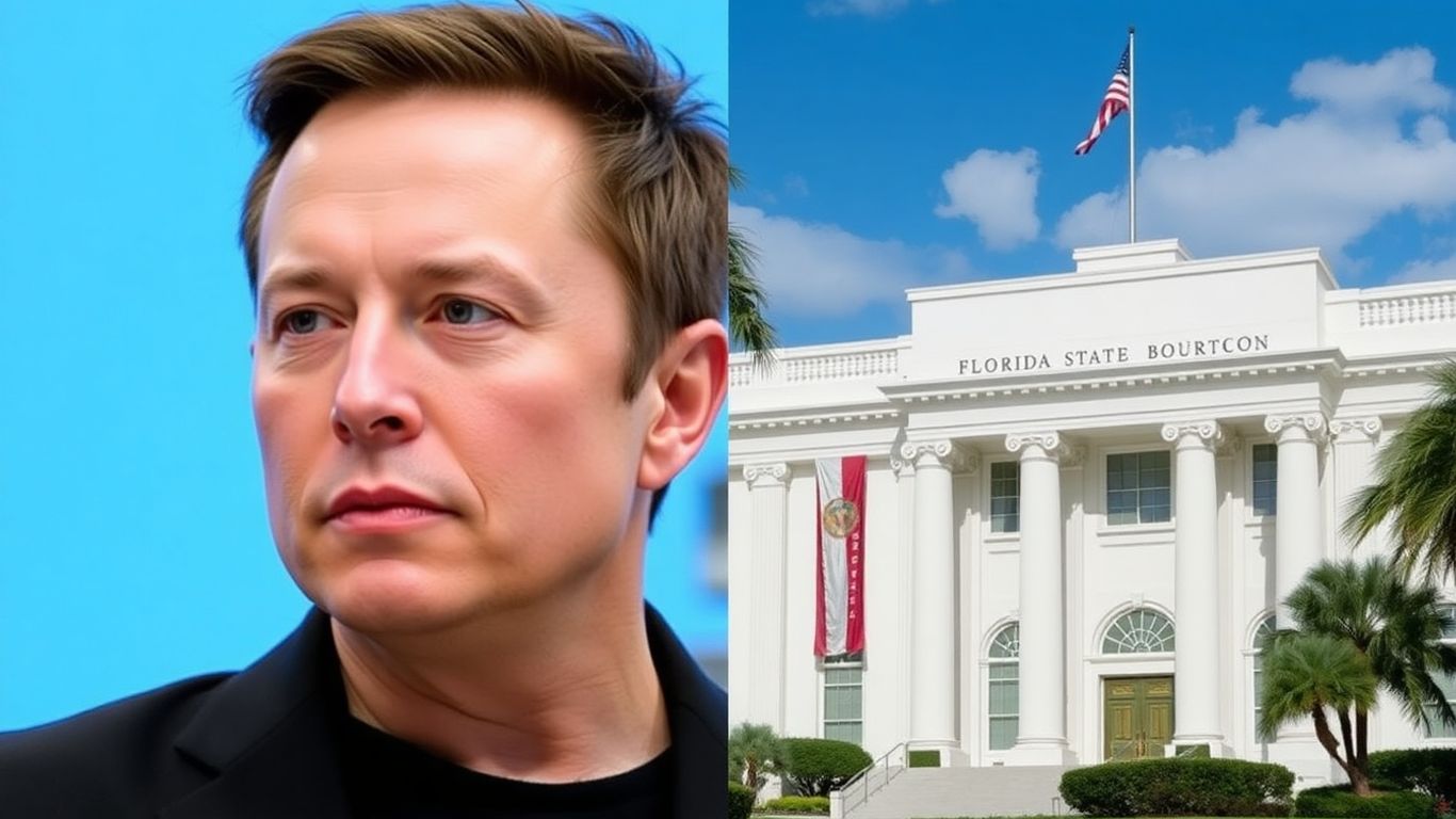 Elon Musk and Florida State Board of Administration building.