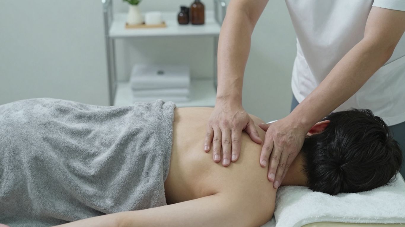 Non-surgical thoracic pain treatment with gentle hands.