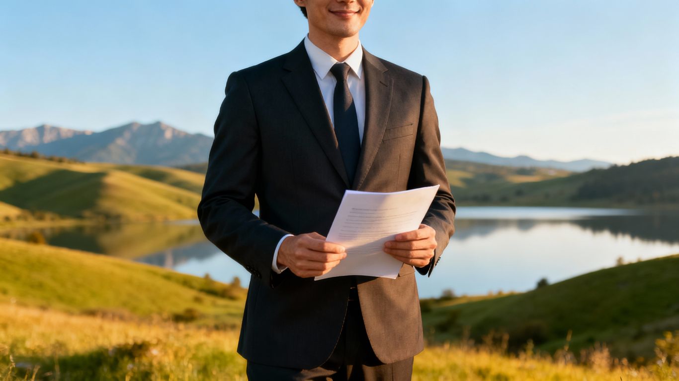 Professional holding a will document, secure future.